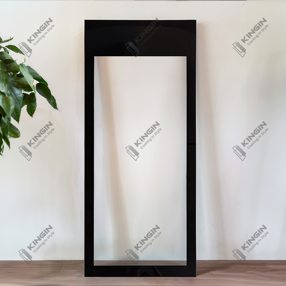 Sleek Black Aluminum Frame Glass Door for Coolers and Freezers